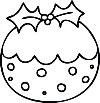 line drawing quirky cartoon christmas pudding png