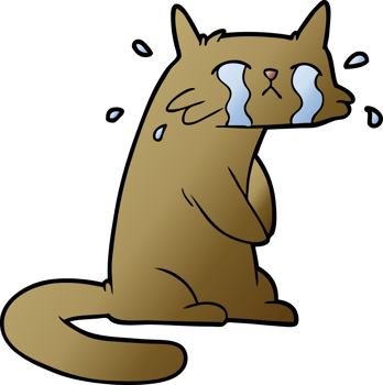 cartoon crying cat png