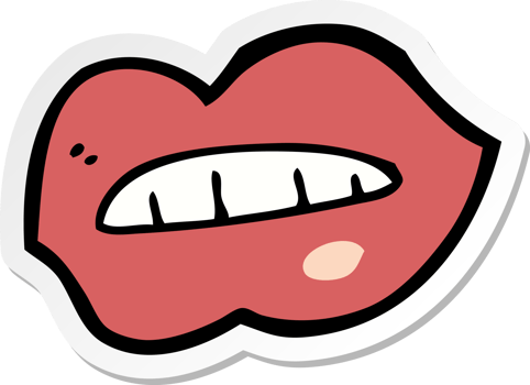 sticker of a cartoon lips png