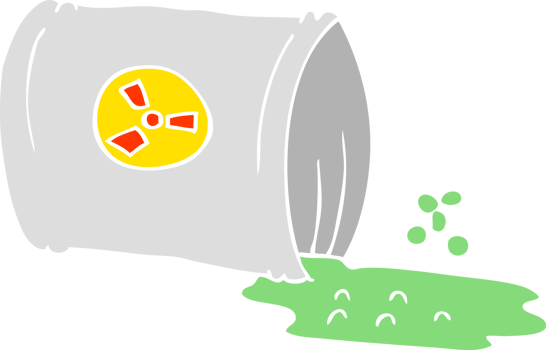 flat color illustration of a cartoon nuclear waste png