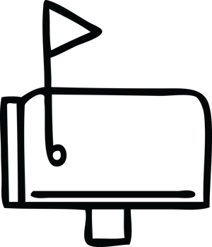 line drawing cartoon of a mail box png