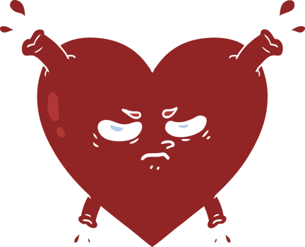 flat color style cartoon heart png