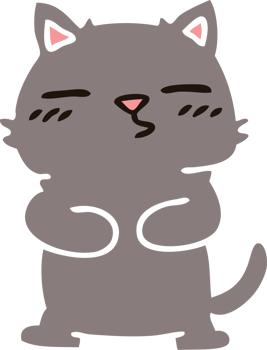 hand drawn quirky cartoon cat png