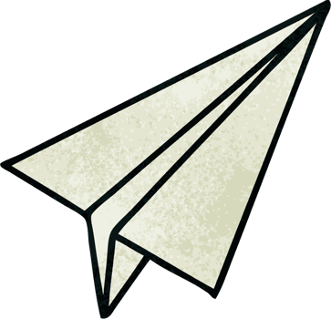 retro grunge texture cartoon of a paper plane png