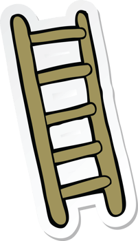 sticker of a cartoon ladder png