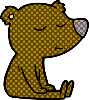 happy cartoon bear sitting png