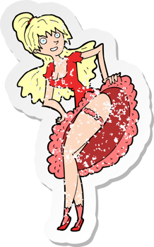 retro distressed sticker of a cartoon flamenco dancer drawing png