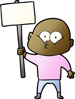 cartoon bald man staring png