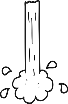 black and white cartoon pouring water png