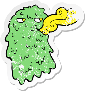 retro distressed sticker of a cartoon gross ghost png