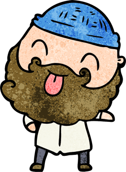 man with beard sticking out tongue png