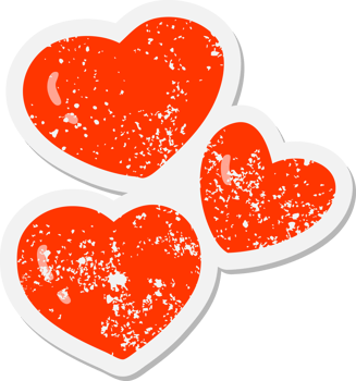 set of love hearts grunge sticker png