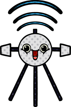 comic book style cartoon of a satellite png