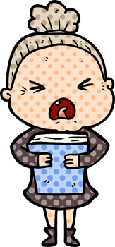 cartoon angry old woman png