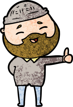 cartoon happy bearded man png