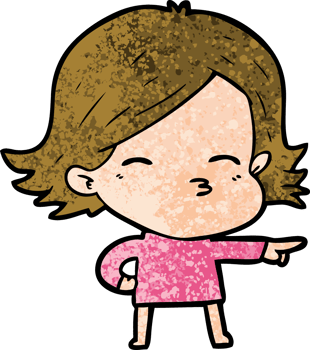 cartoon woman pointing drawing png