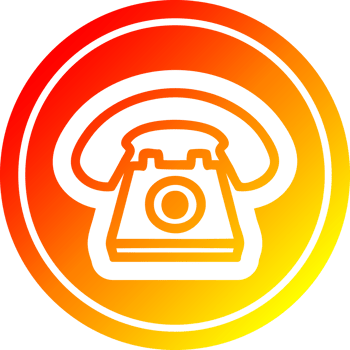 old telephone circular in hot gradient spectrum png