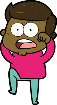 cartoon shocked man drawing png