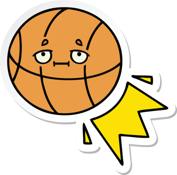 sticker of a cute cartoon basketball png