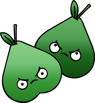 gradient shaded cartoon pears png