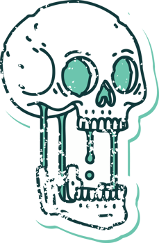a cartoon skull with a green face and teeth png