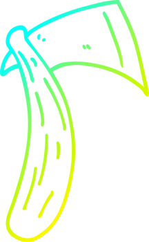cold gradient line drawing cartoon sharp axe png