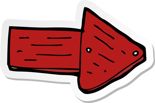 sticker of a cartoon pointing arrow symbol png