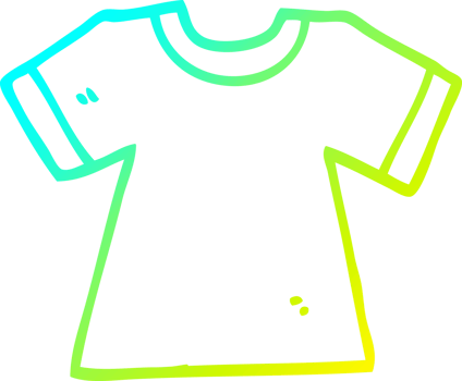 cold gradient line drawing cartoon tee shirt png