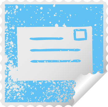 distressed square peeling sticker symbol letter png