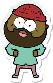 sticker of a cartoon bearded man png