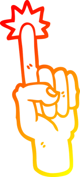 warm gradient line drawing cartoon pointing finger png