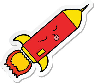 sticker of a cartoon rocket png