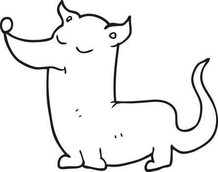 black and white cartoon little dog png
