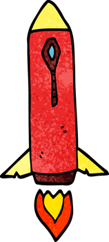 cartoon doodle space rocket png
