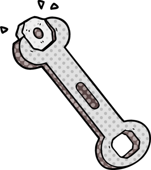 cartoon spanner turning nut drawing png