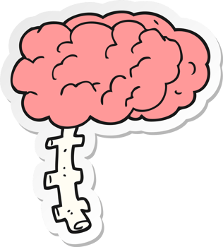 sticker of a cartoon brain png