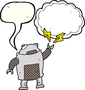 comic book speech bubble cartoon robot png