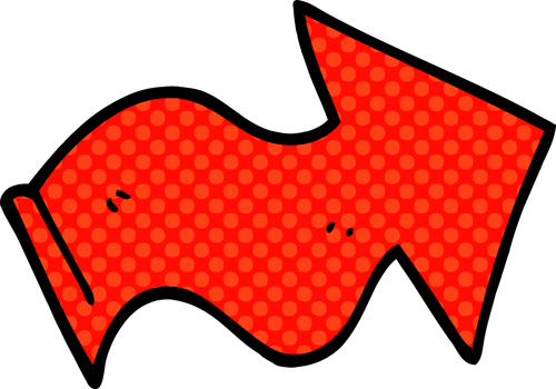 cartoon doodle pointing arrow png