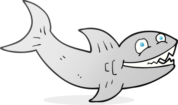 freehand drawn cartoon shark png