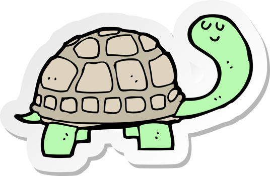 sticker of a cartoon happy tortoise png