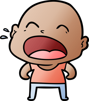 cartoon shouting bald man png