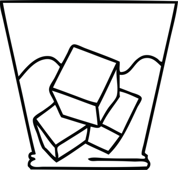 quirky line drawing cartoon whisky and ice png