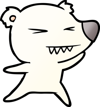 angry polar bear cartoon png