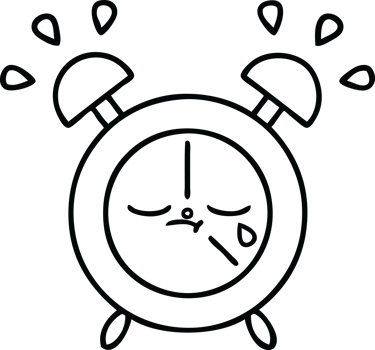 line drawing cartoon alarm clock png