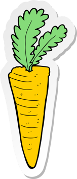 sticker of a cartoon carrot png