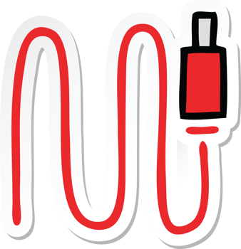 sticker of a cute cartoon audio plug png