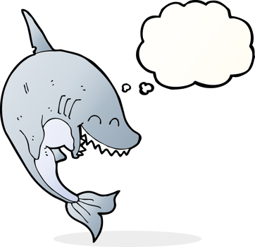 cartoon shark with thought bubble png