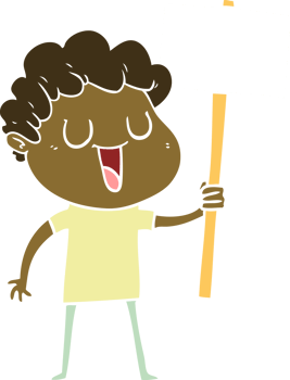 laughing flat color style cartoon man with black signpost png