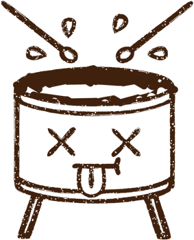 Beaten Drum Charcoal Drawing png