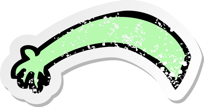 retro distressed sticker of a cartoon alien  arm png